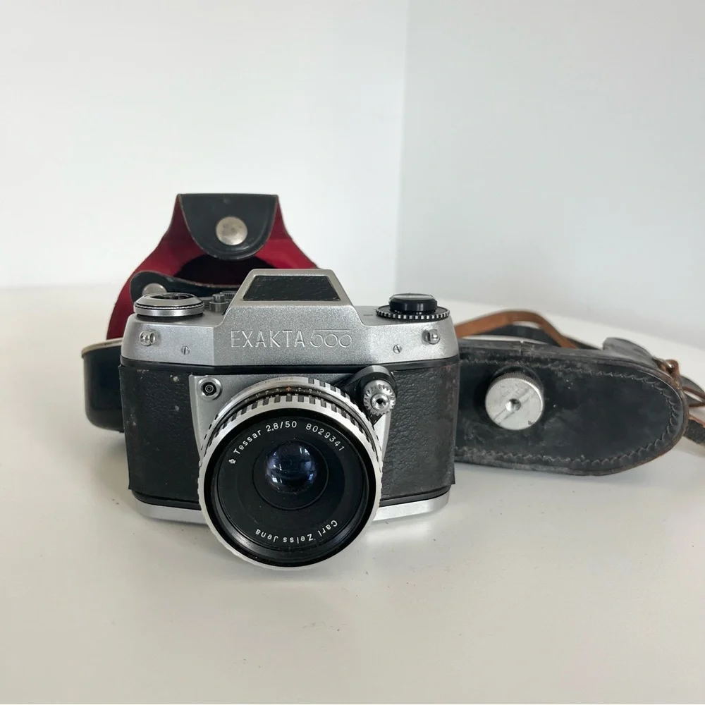 VTG Ihagee Dresden Exakta 500 35mm Camera Carl Zeiss Jena Tessar 50mm 1:2.8 Lens